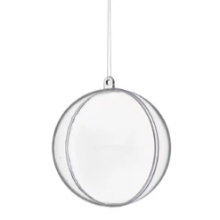 Delbare julekuler av plast, runde, 4 stk. Ø7,5 cm