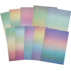 Designblokk med 20 glitterark i livlige farger, A4 (210×297 mm) mm, 220 g/m²