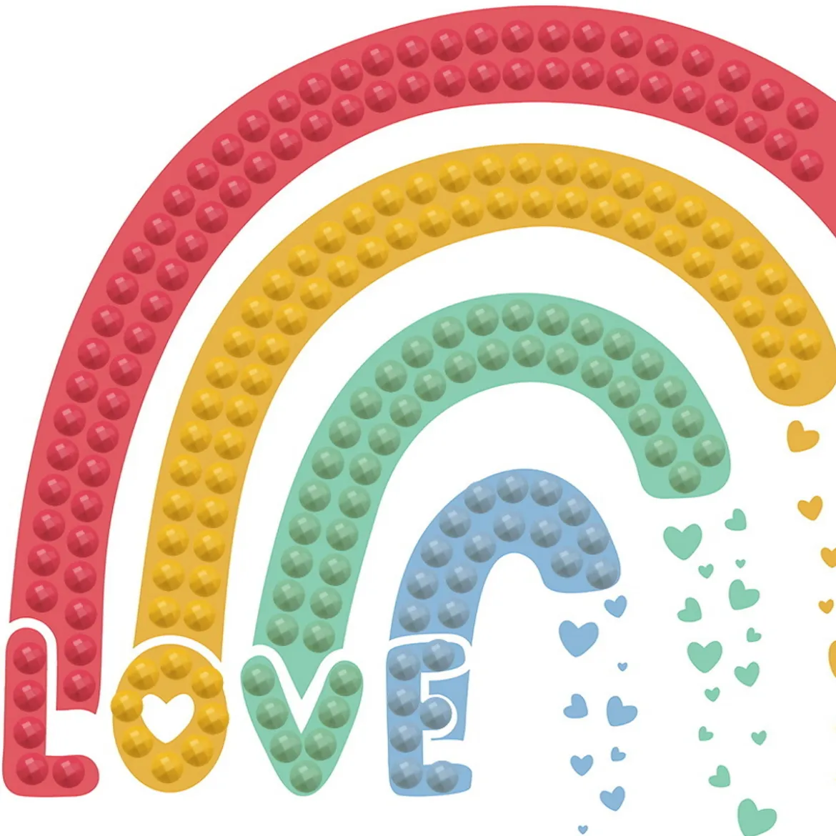 Diamond Dotz Love Rainbow – diamond painting, 7,8×7,8 cm