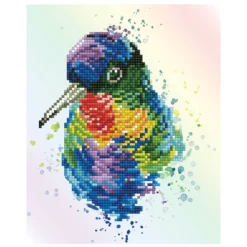Diamond Dotz Rainbow Feathers – diamond painting, 22×27 cm, 2535 dotz