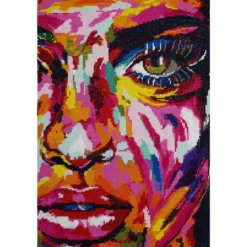 Diamond painting ansikt med sterke farger 40×60 cm