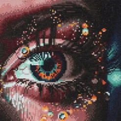 Diamond painting – 30×30 cm stort motiv med et effektfullt øye