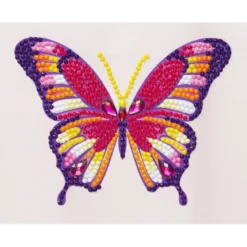 Diamond painting – 12×16 cm stort motiv med en fargerik sommerfugl