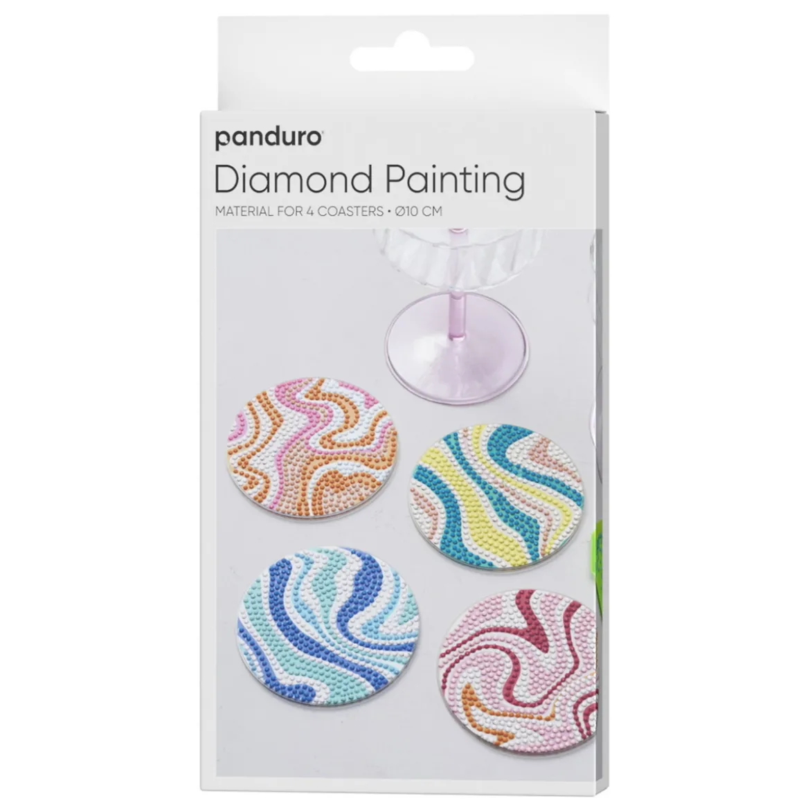 Diamond Painting 4-pakning glassbrikker, diameter 10 cm