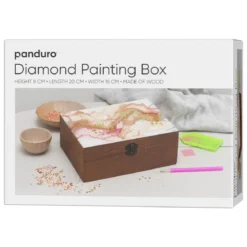 Diamond Painting treskrin, dekorer en fin eske av tre, 20×15×8 cm