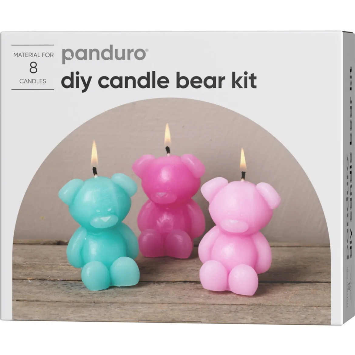DIY-kit candle bear – støp 8 nydelige lys i form av bamser, høyde 8,5 cm