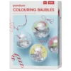 DIY-Kit Colouring Xmas Baubles – fargelegg motiver og dekorer i 4 julekuler