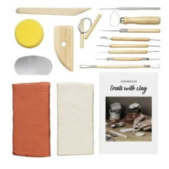 DIY-kit hobby clay – 2 kg hobbyleie og en mengde praktiske verktøy