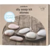 DIY-kit lage steinlignende såper – 1 kg såpemasse, 3 såpefarger, støpeform og såpeduft
