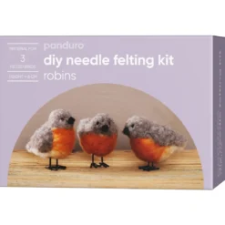 DIY-kit nålefiltede ullfugler – kan tre søte rødstruper få flytte inn hos deg?