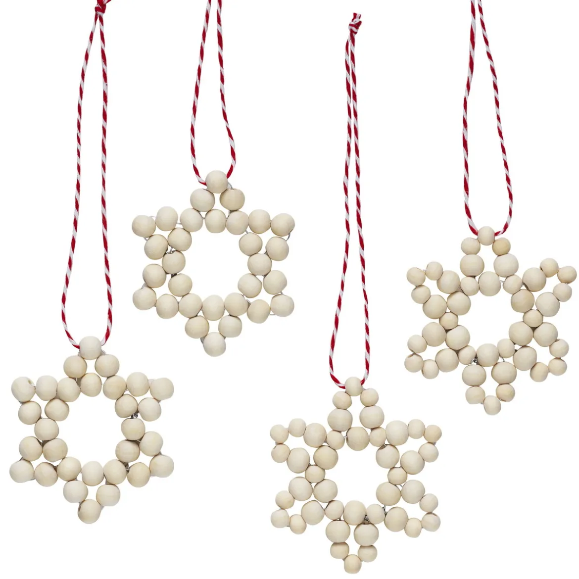 DIY-kit trestjerner – julehobby med 4 julestjerner av tre, Ø9 cm