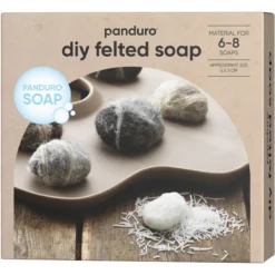DIY-kit ullsåpe, alt for å lage egen såpe i form av små steiner