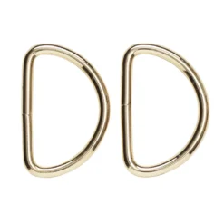 D-ring 2-pakning – 42×30 mm, gullfarget. Maks rembredde 45 mm