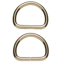 D-ring 2-pakning – 34×28 mm, gullfarget. Maks. rembredde 30 mm
