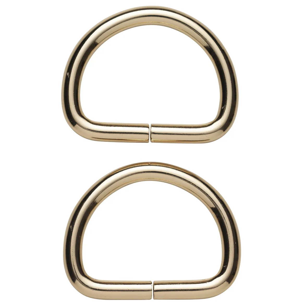 D-ring 2-pakning – 34×28 mm, gullfarget. Maks. rembredde 30 mm