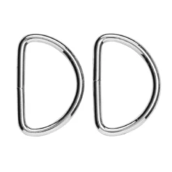 D-ring 2-pakning – 42×30 mm, sølvfarget. Maks rembredde 45 mm