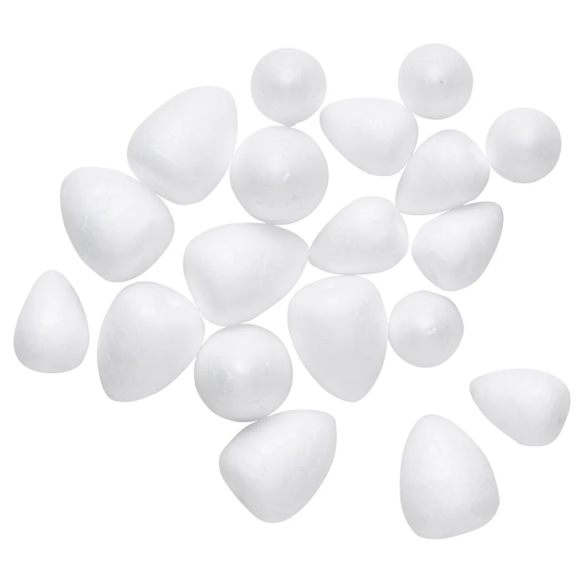 20 dråpeformede blomsterknopper av isopor i 2 ulike størrelser, 1,5×2,0 / 2,0×2,5 cm