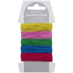 Elastisk smykketråd Ø0,5 mm happy mix – 5×4 meter i glade basisfarger