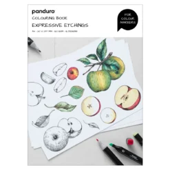 Expressive Etchings, malebok for markers og tusjpenner – 16 motiver, A4, 160 g/m²