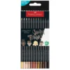 Faber-Castell Black Edition Skin Tone voksbaserte fargeblyanter 12-pakning