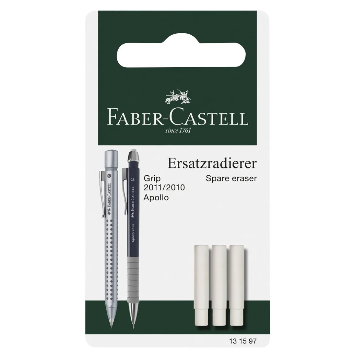 Faber-Castell 3-pakning viskelær refill til Grip Plus