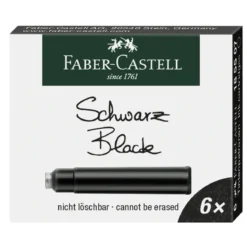 Faber-Castell refill til fyllepenner, 6-pakning, svart blekk