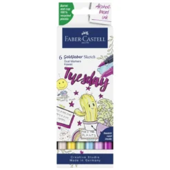 Faber-Castell Sketch Marker Kawaii, 6 tusjpenner med dobbel spiss
