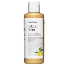 Fabric paint 80 ml – gullfarget tekstilfarge for både lyse og mørke tekstiler