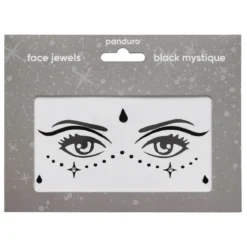 Face Jewels Black Mystique – klistremerker og ansiktssmykker for utkledning og karneval