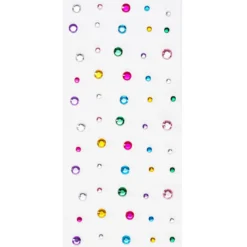 Face Jewels Rainbow Dots – 55 runde og fine ansiktssmykker i ulike farger