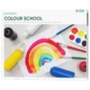 Fargeskolen Kit – 5×250 ml hobbymaling for barn, pensler, akvarellblokk og veiledning