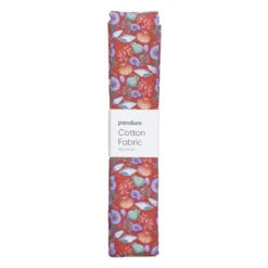 Ferdigklippet stoffstykke 100×70 cm – skjell på rosa bakgrunn