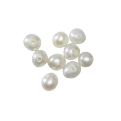 Ferskvannsperler dyrkede 50 stk. 3 mm store, 0,6 mm hulldiameter