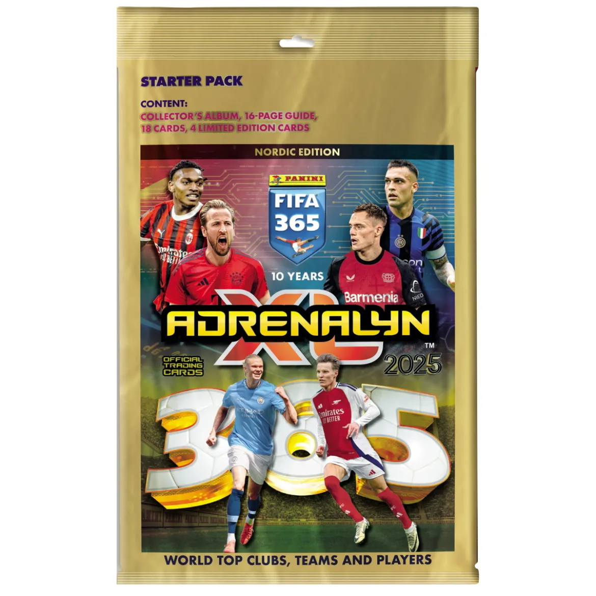 FIFA 365 Adrenalyn XL 2025 Starter Pack med samleperm, veiledning og 22 kort!