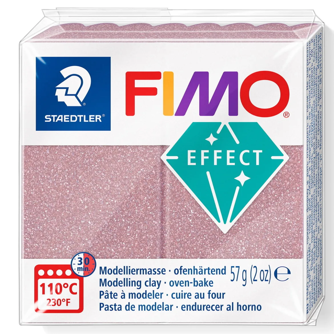Fimo effect glitter modelleire 57 g – rosé gold 212