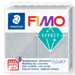 Fimo effect glitter modelleire 57 g – silver 812
