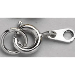 Fjærlås med motring – Ø 5 mm. Sølvfarget, 50-pakning.