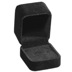 Flosset smykkeboks med et snitt for en ring – størrelse: 5×5,5×4 cm