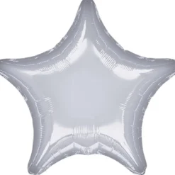 Folieballong Ø45 cm – sølvfarget stjerne