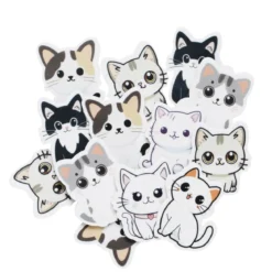 Funky Foam Søte katter, 60 stykker selvklebende dekorgummi, ca. 25×45 mm