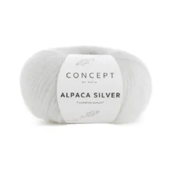 Garn Alpaca silver 25 g hvit