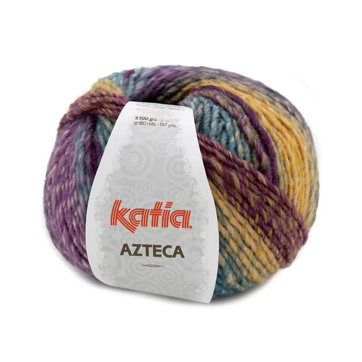Garn Azteca 100 g lilla/gul mel