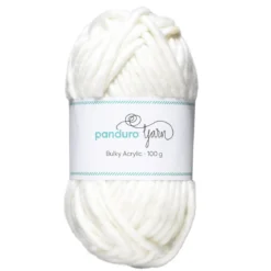 Garn Bulky Acrylic 100 g hvit – et tykt garn som gir resultater raskt