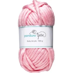 Garn Bulky Acrylic 100 g rosa – et tykt garn som gir resultater raskt