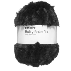 Garn Bulky Faux Fur 250 g svart