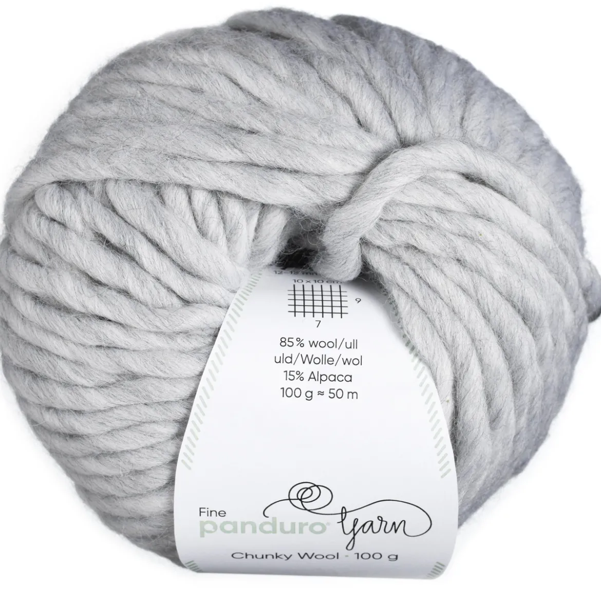 Garn Chunky Wool 100g lys grå