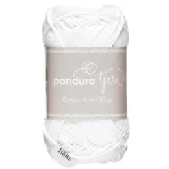 Garn Cotton 4/4 50 g hvit