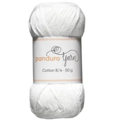 Garn Cotton 8/4 50g Hvitt