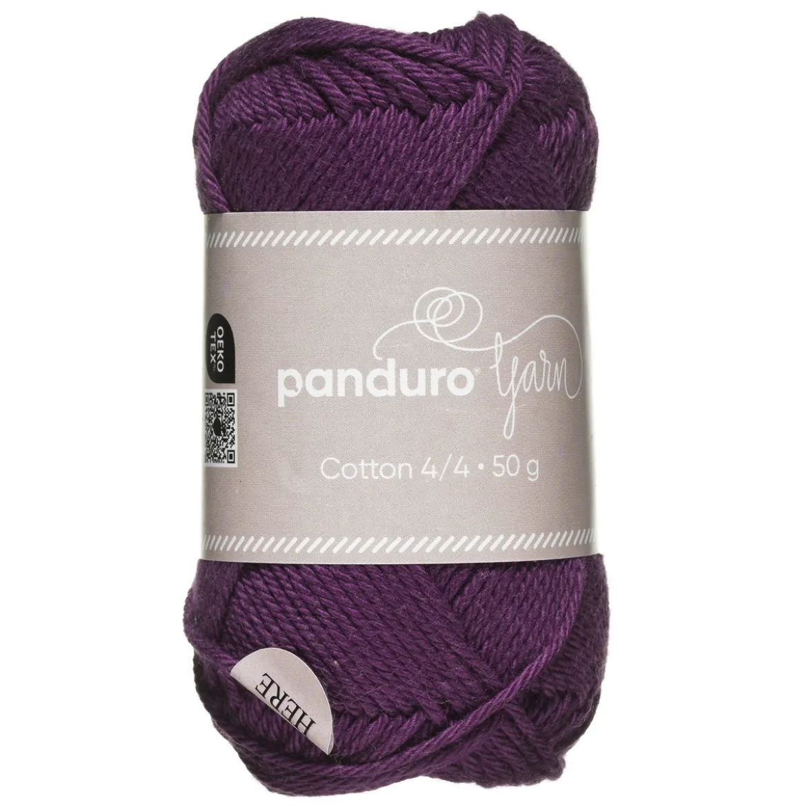 Garn Cotton 4/4 50 g mørkelilla
