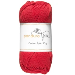 Garn Cotton 8/4 50g Rødt